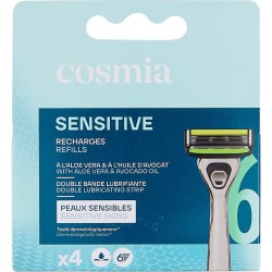 Sensitive recharges lames de rasoirs 6 lames bande lubrifiante x4
