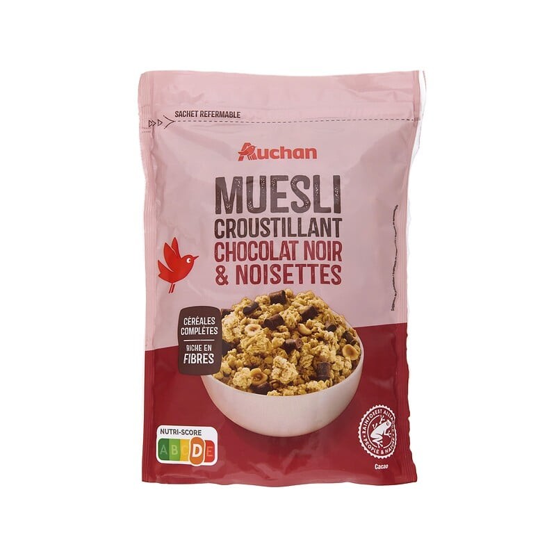 Muesli croustillant chocolat noir et noisettes 450g