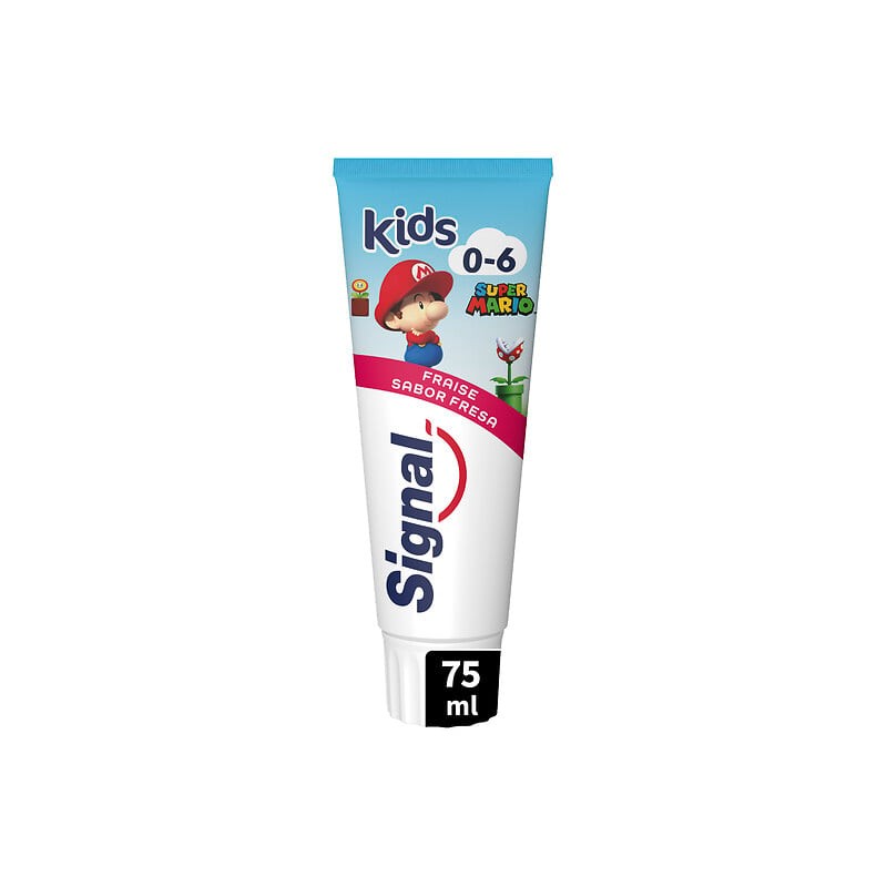 Dentifrice enfant 0-6ans fluoré fraise Super Mario 75ml