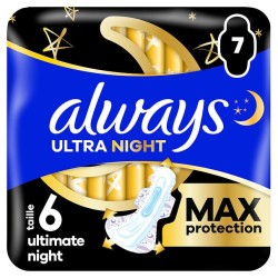 Serviettes hygiéniques ultra secure night avec ailettes x7