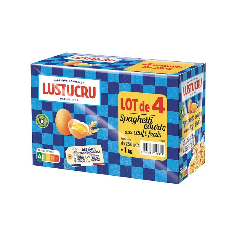 Spaghetti courts aux œufs frais 4x250g