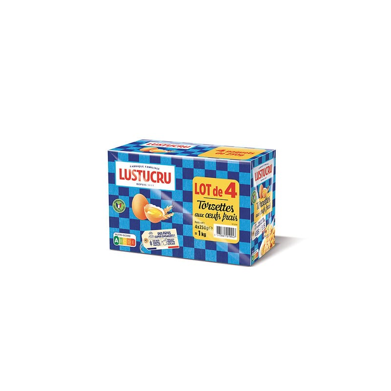 Pâtes torsettes aux œufs frais 4x250g