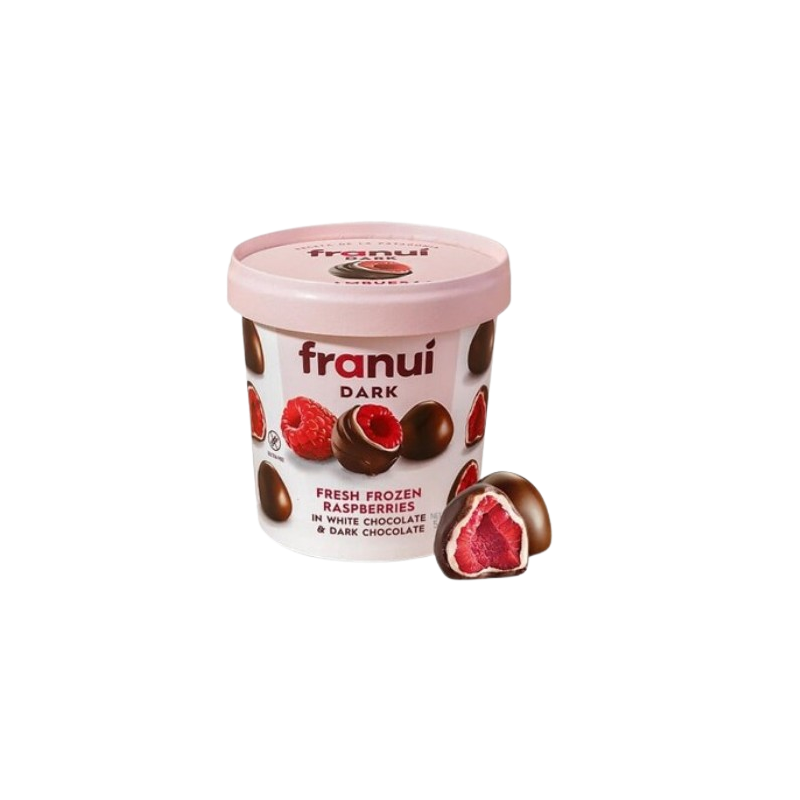 Franui Bouchées glacées framboise au lait et chocolat noir sans gluten 150g
