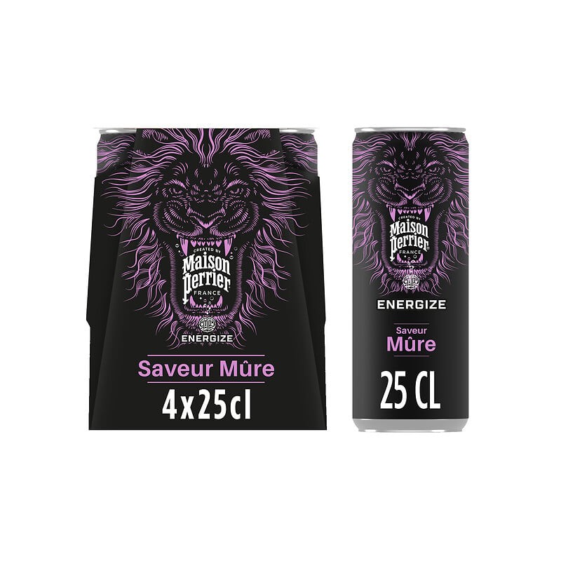 Energize boisson énergisante saveur mûre 4x25cl