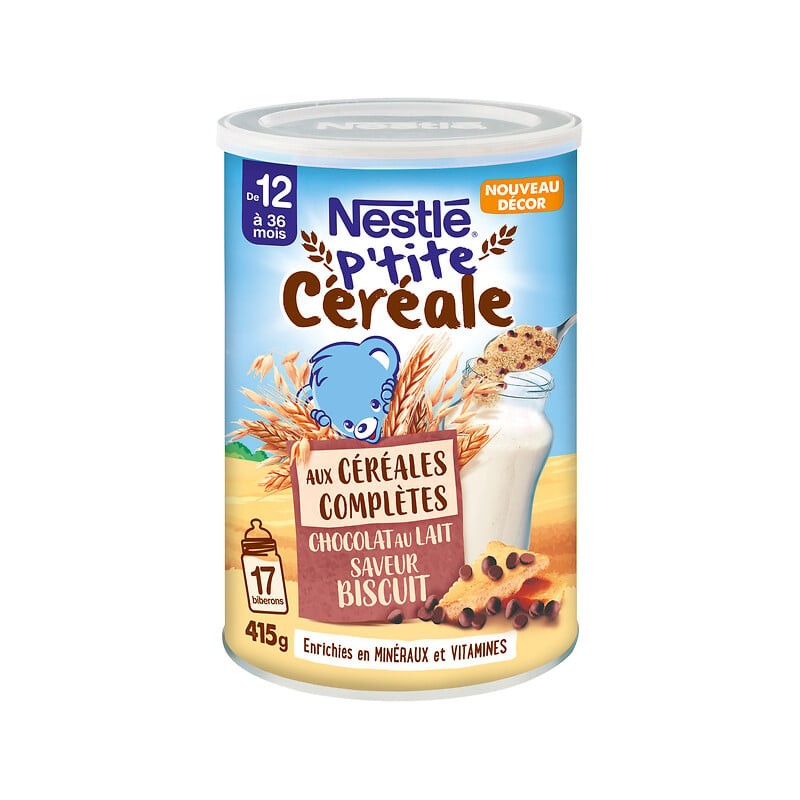 P'tite céréale complètes au chocolat au lait saveur biscuit en poudre 415g