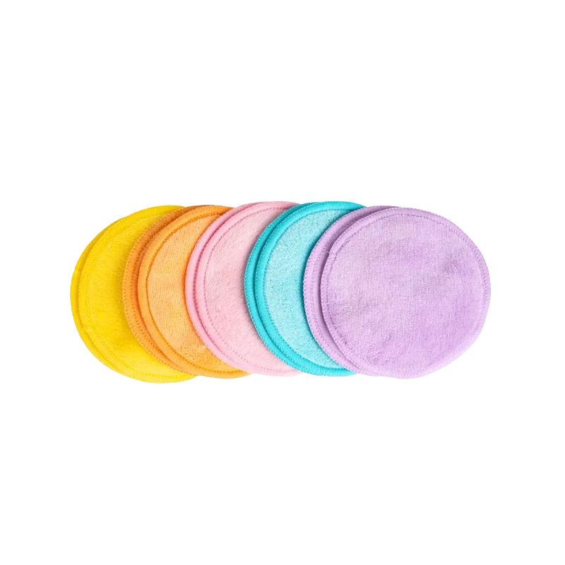 Ronds démaquillants réutilisables colorés x10