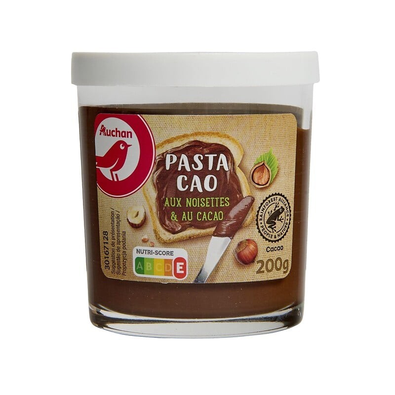 Pâte à tartiner pasta cao aux noisettes et au cacao sans huile de palme 200g
