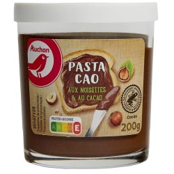 Pâte à tartiner pasta cao aux noisettes et au cacao sans huile de palme 200g