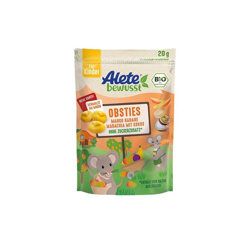 Snack obsties mangue banane passion noix de coco bio dès 36 mois 20g