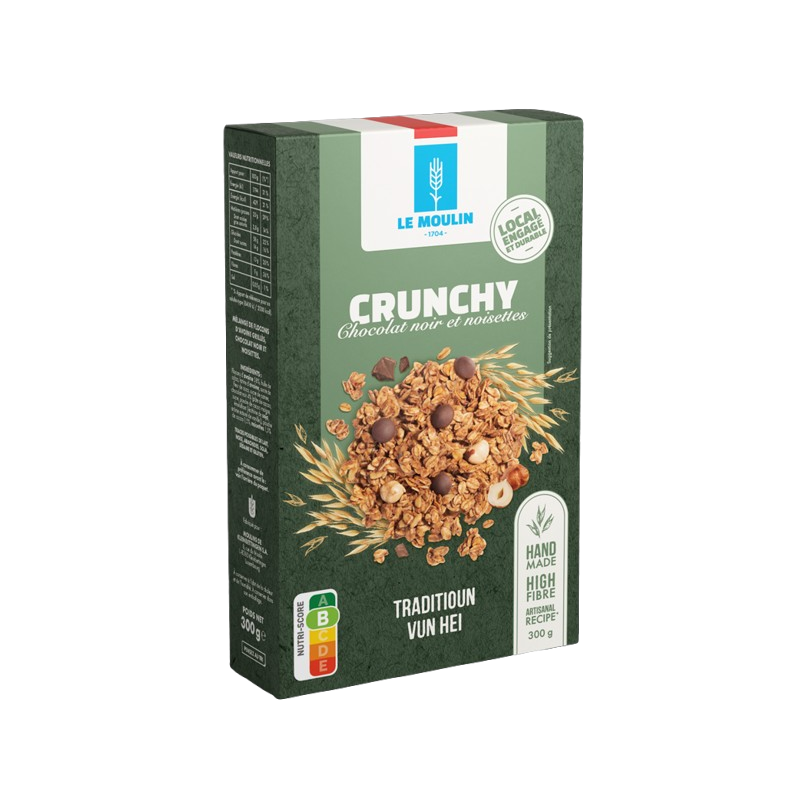 Crunchy chocolat noir et noisettes 300g