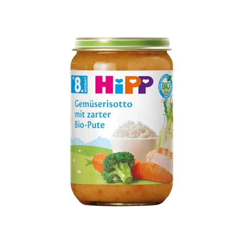 Petit pot risotto aux légumes et dinde tendre bio dès 8 mois 220g