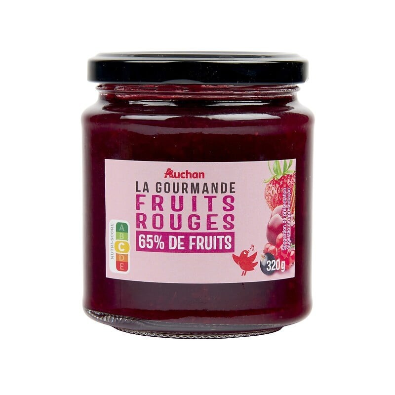 Confiture la gourmande fruits rouges 65% de fruits 320g