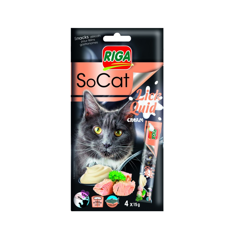 Friandise crème liquide so cat au thon pour chat 4x15g