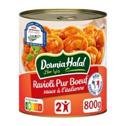 Ravioli pur boeuf sauce a l'italienne halal 800g