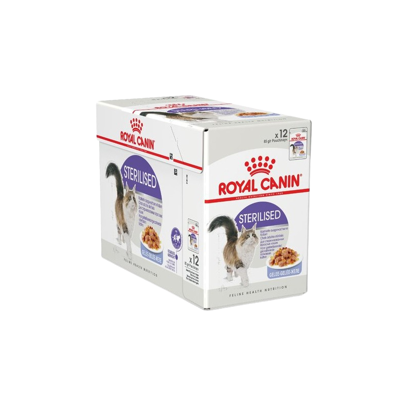 Sachets repas émincés en gelée pour chats stérilisés 12x85g