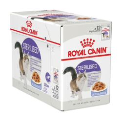 Sachets repas émincés en gelée pour chats stérilisés 12x85g