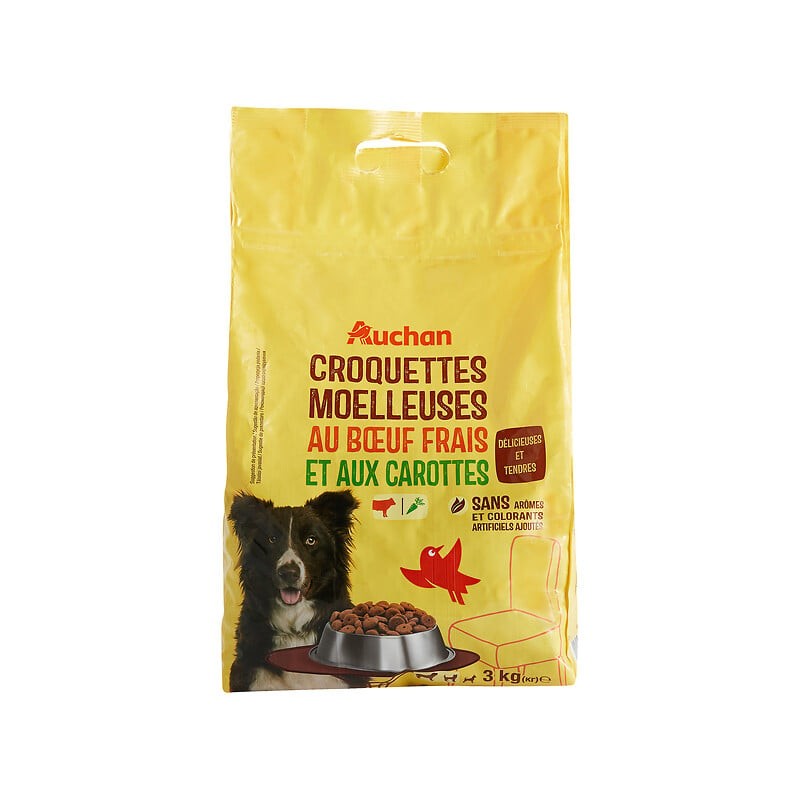 Croquettes moelleuses au boeuf frais et carottes pour moyen et grand chien 3kg