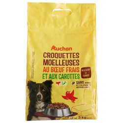 Croquettes moelleuses au boeuf frais et carottes pour moyen et grand chien 3kg
