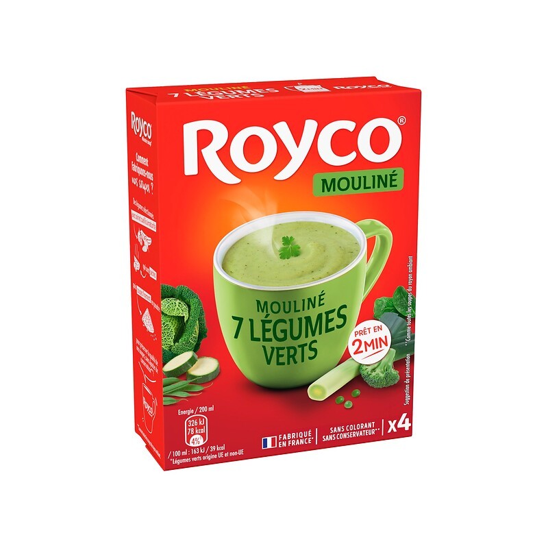 Soupe moulinée aux 7 légumes verts x4