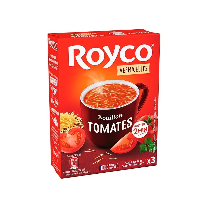 Bouillon de tomates et vermicelles x3