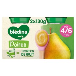 Petit pot dessert poires dès 4 mois sans gluten 2x130g