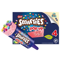 Bâtonnet glacé à la fraise avec des éclats de smarties x4 208g