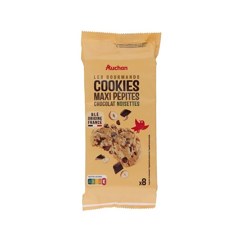 Cookies maxi pépites au chocolat noisettes 184g