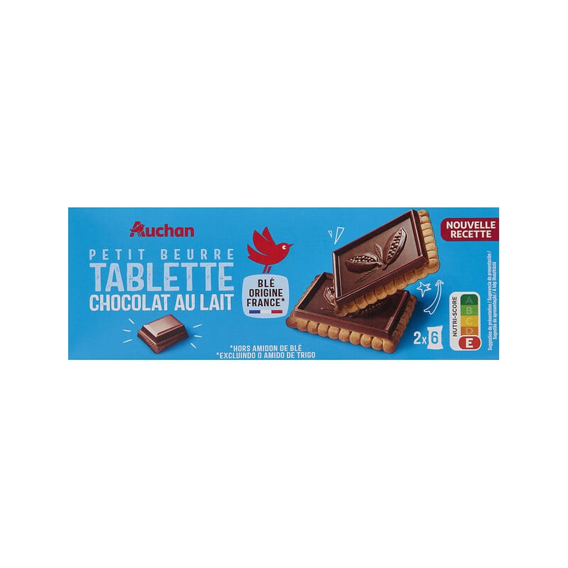 Biscuits petit beurre tablette au chocolat au lait 150g