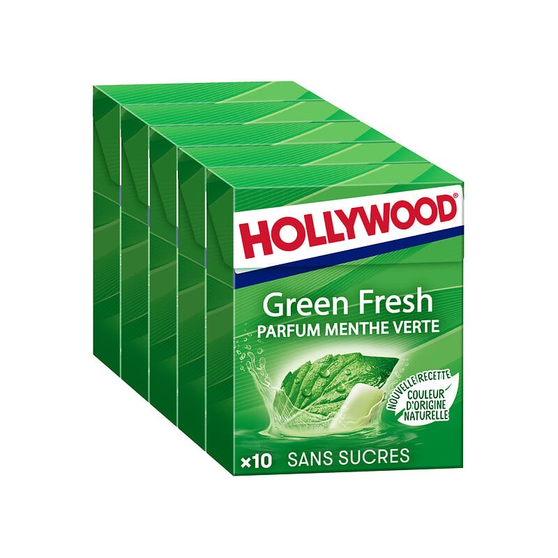 Chewing gums à la menthe verte sans sucres dragées 5x10
