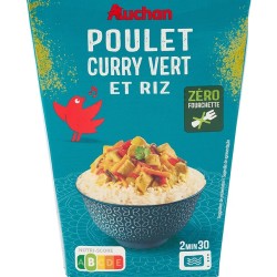 Box poulet curry vert et riz 300g
