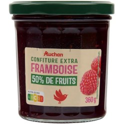 Confiture extra framboise 50% de fruits 360g