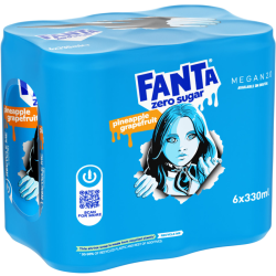 Boisson au jus d’ananas et de pamplemousse zero sucre 6x33cl