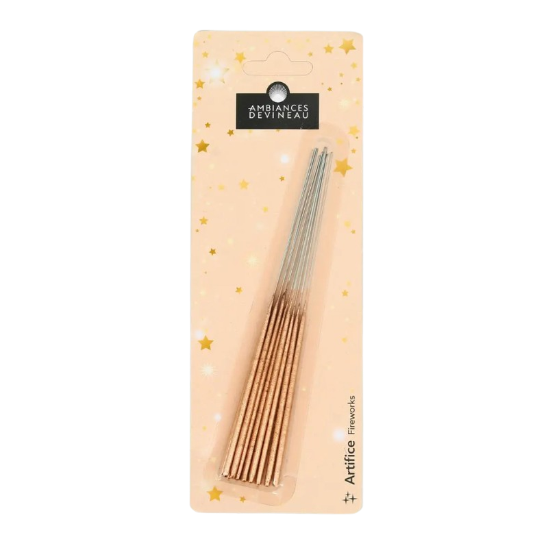 Cierges étincelants couleur or 18cm x10