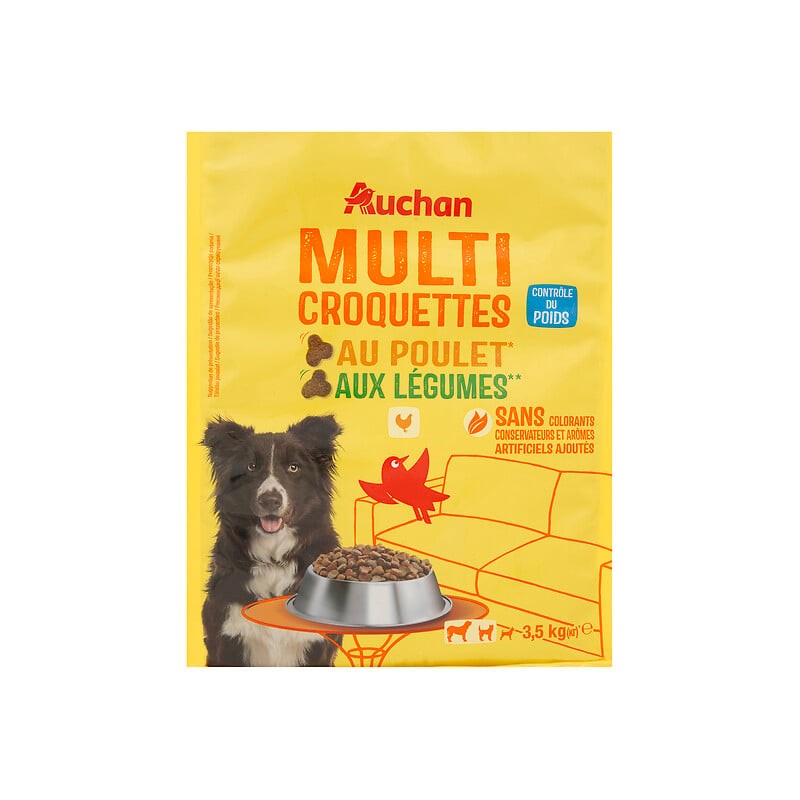 Multi croquettes au poulet et légumes contrôle de poids pour chien moyen 3.5kg