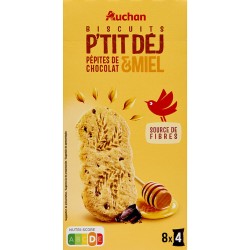 Biscuits petit déjeuner miel pépites de chocolat 400g