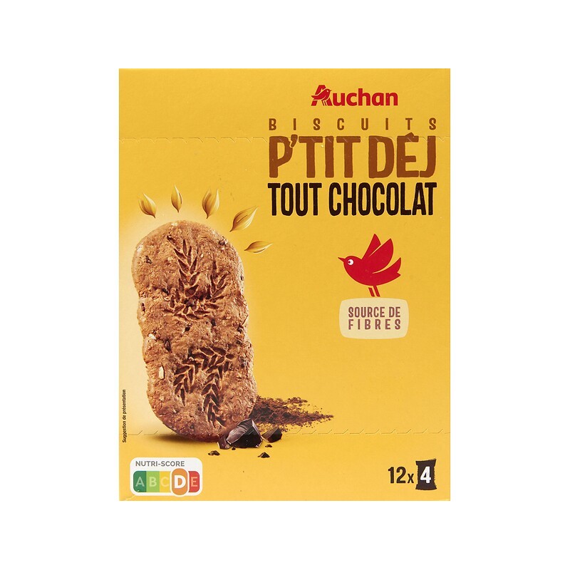 Biscuits petit-déjeuner tout chocolat 600g