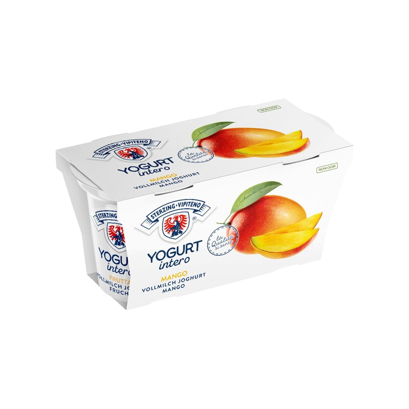 Yaourt au lait entier goût mangue sans gluten 2x125g