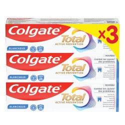 Dentifrice total active prévention blancheur 3x75ml
