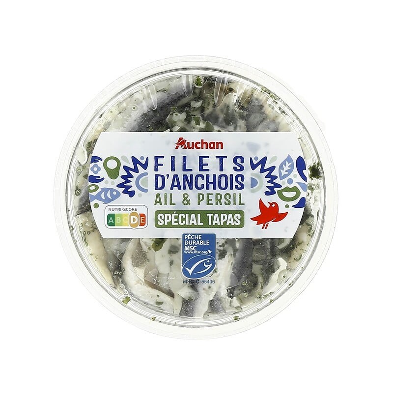 Filets d'anchois MSC ail et persil spécial tapas 100g
