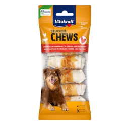 Os à mâcher noués au poulet taille S pour petit chien x5 70g