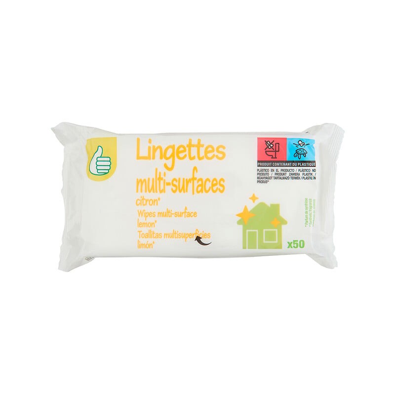 Lingettes multi-surfaces citron x50