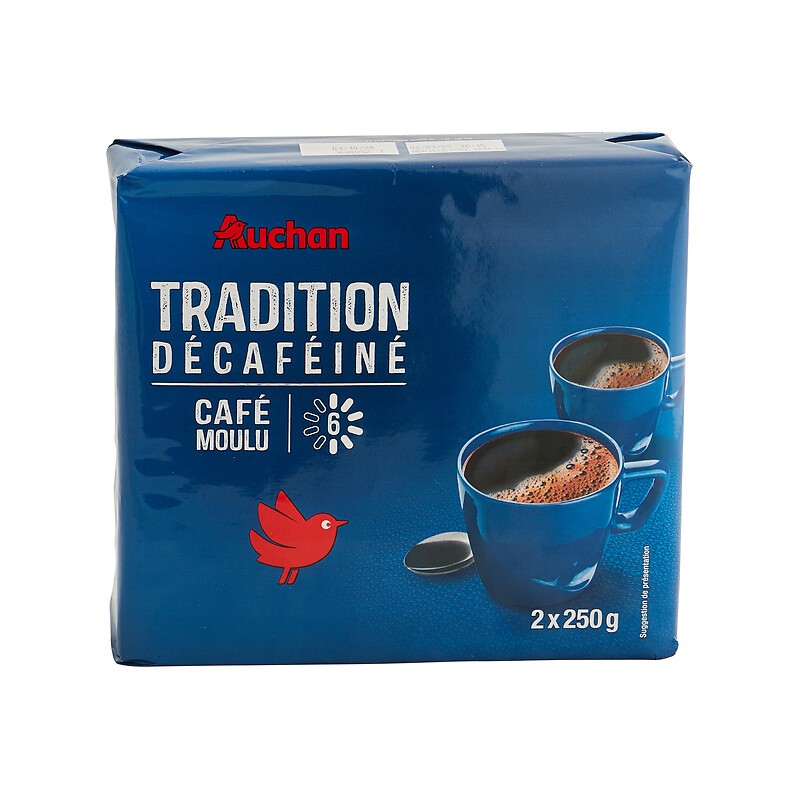 Café moulu tradition décaféiné intensité 6 2x250g