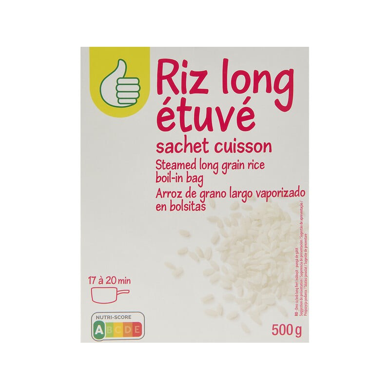 Riz long étuvé sachet cuisson 4x125g