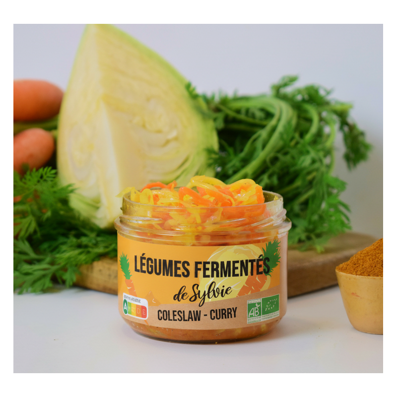 Légumes fermentés coleslaw curry bio vegan 180g