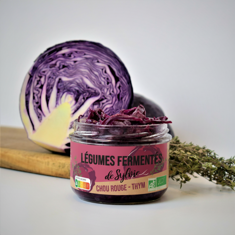 Légumes fermentés chou rouge thym bio vegan 180g