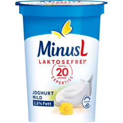 Yaourt doux 3.8%MG sans lactose 400g