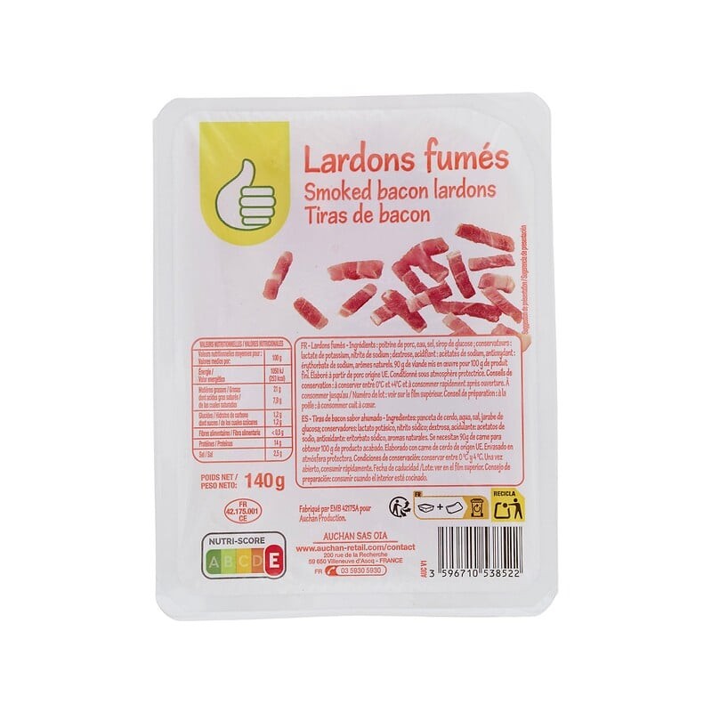 Lardons fumés 140g