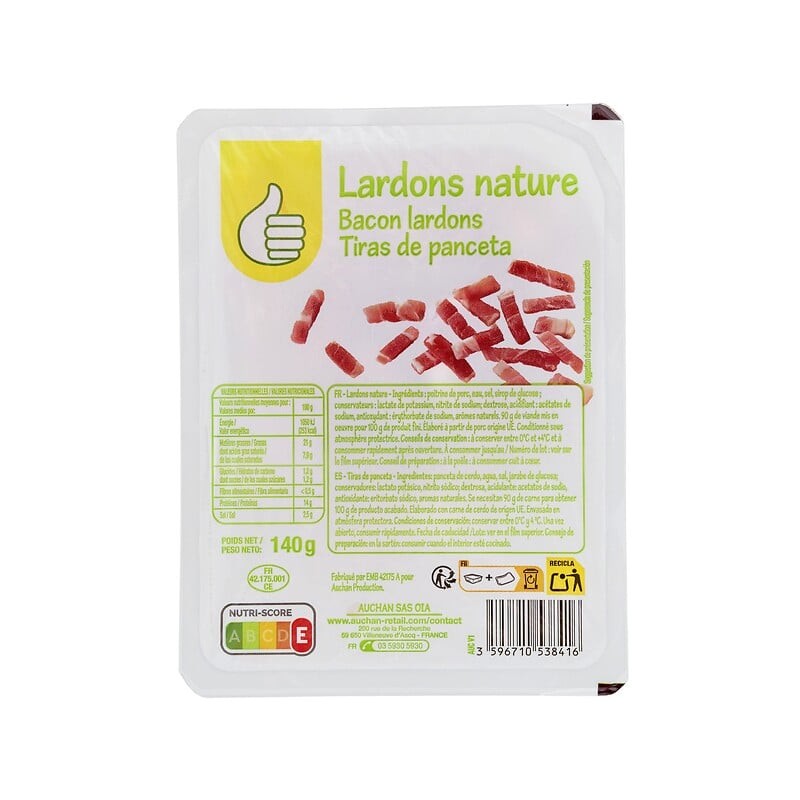 Lardons nature 140g
