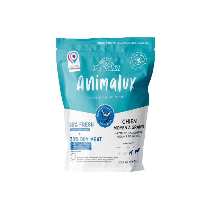 Croquettes volaille pour chien moyenne et grande race 2kg