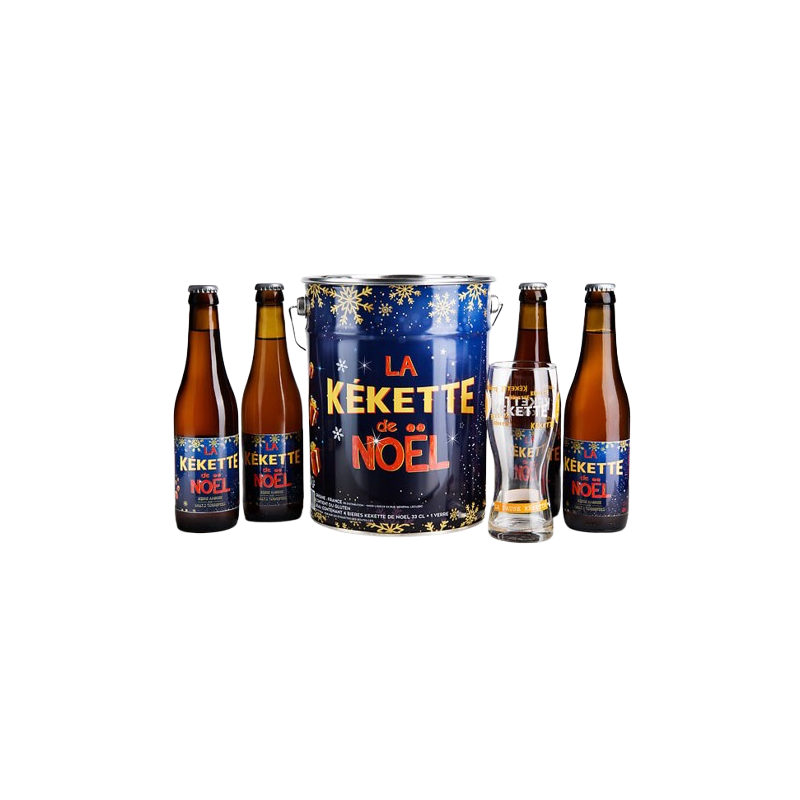 Bière de Noël 8% 4x33cl avec seau + 1 verre